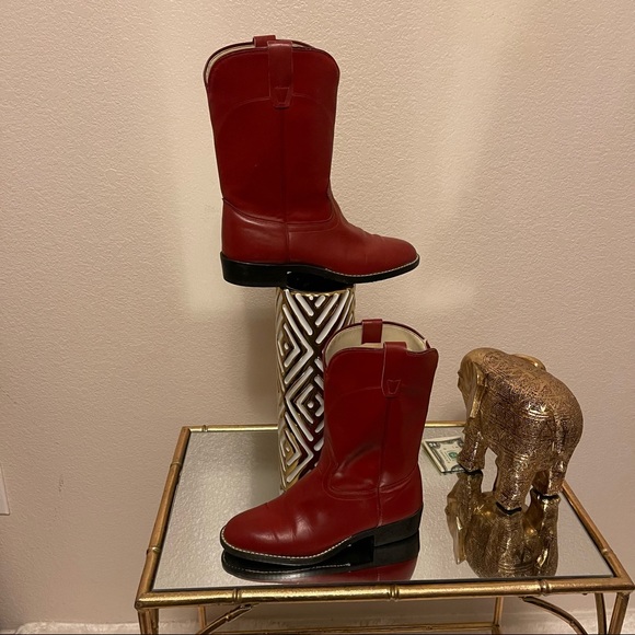 LAREDO 62312  Red Leather Roper Western Cowboy Boots - Picture 4 of 10